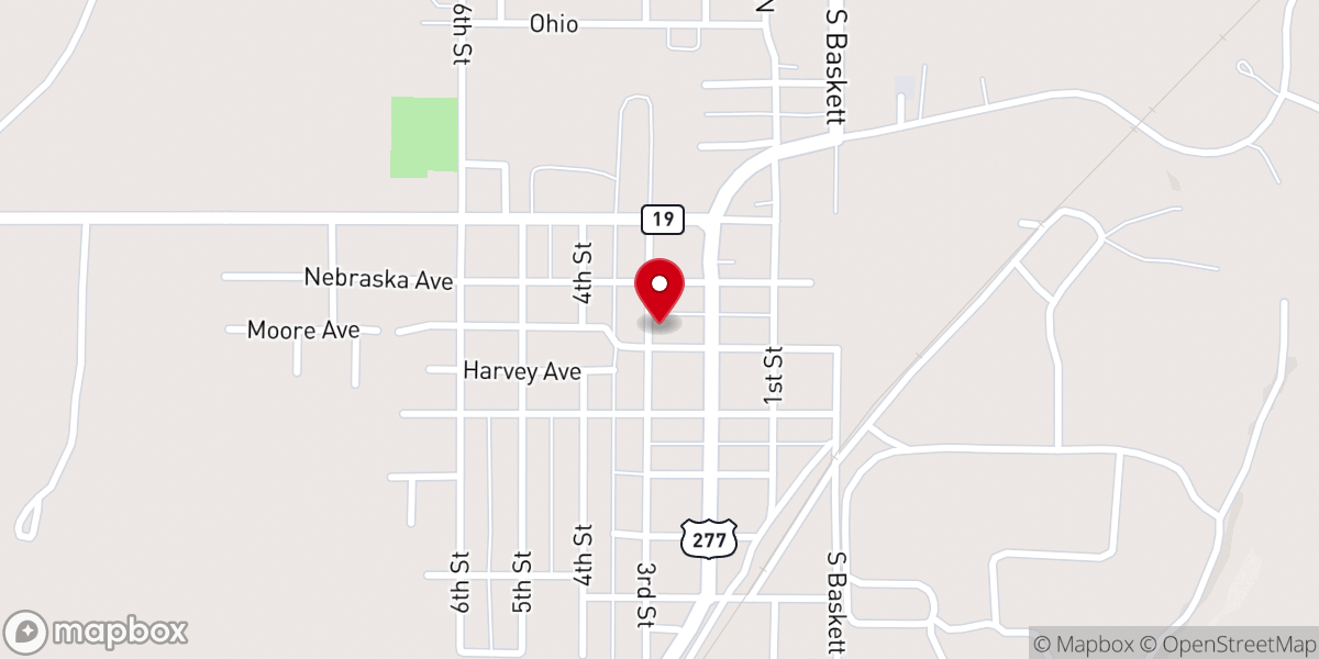 Map showing location of First Christian Church