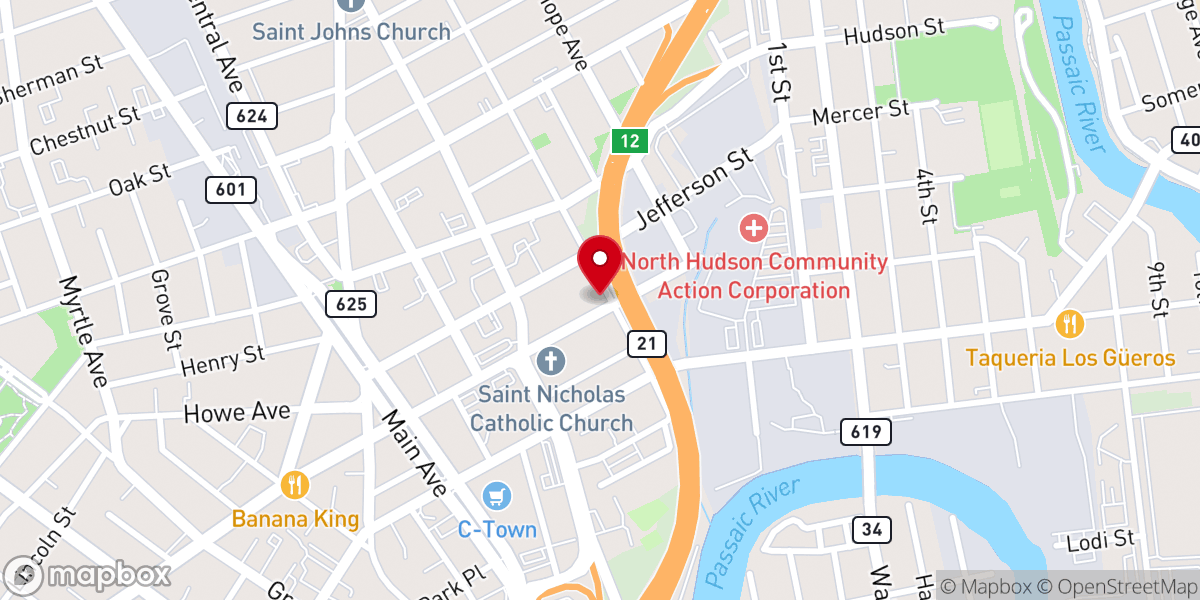 Map showing location of First Presbyterian Church