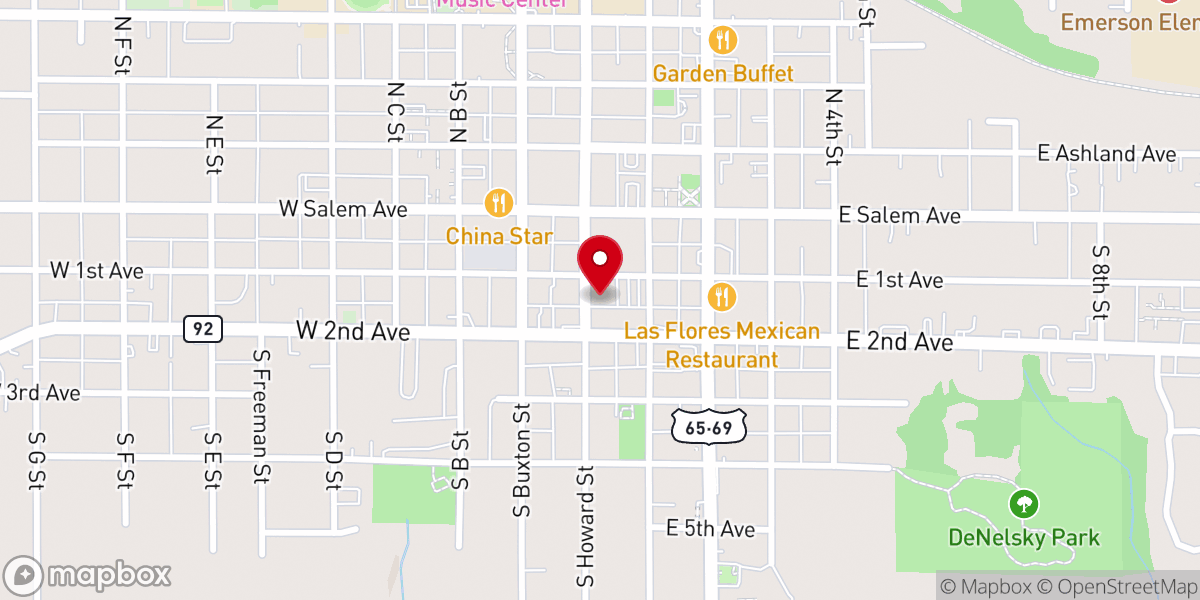 Map showing location of Trinity United Presbyterian Church