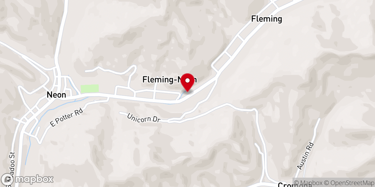 Map showing location of Fleming Baptist Church