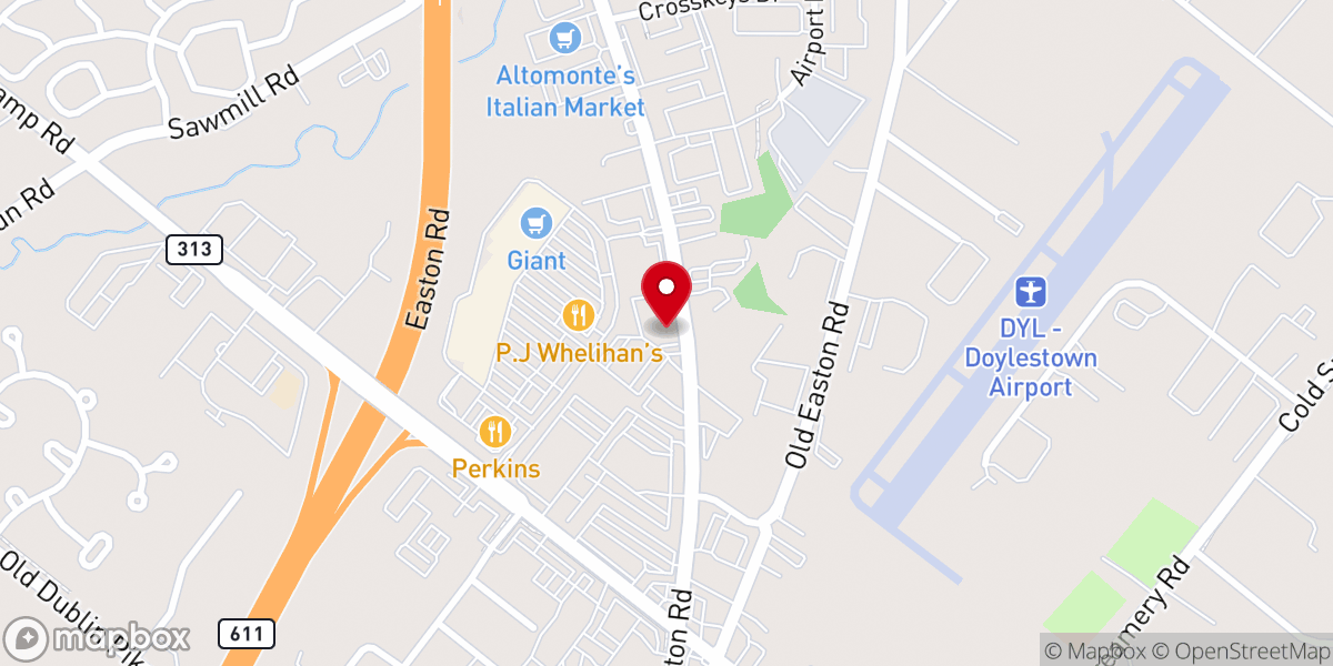 Map showing location of Crossroads Bake Shop