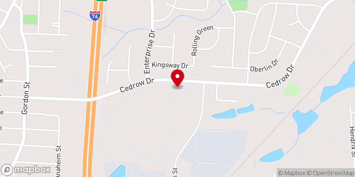 Map showing location of Temple Memorial Baptist Church