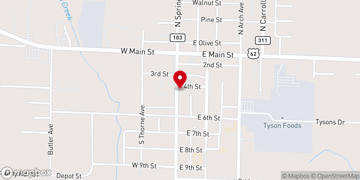 Map showing location of Truth Tabernacle