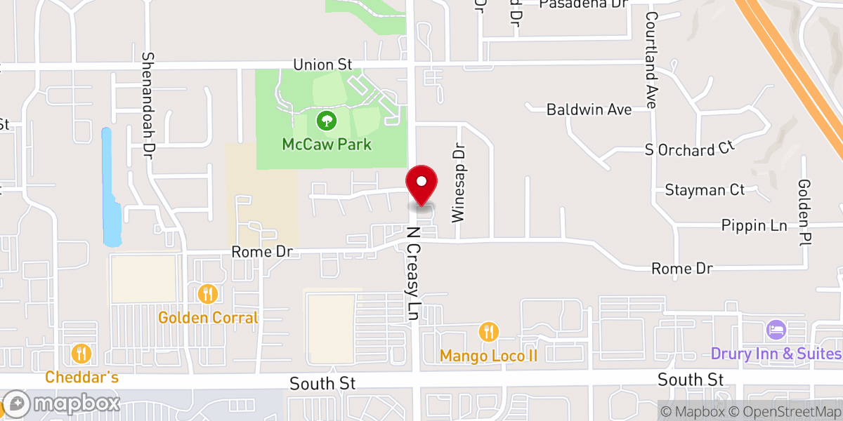 Map showing location of Lafayette Church of Christ