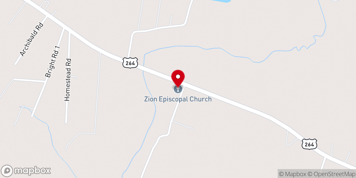 Map showing location of Zion Episcopal Church