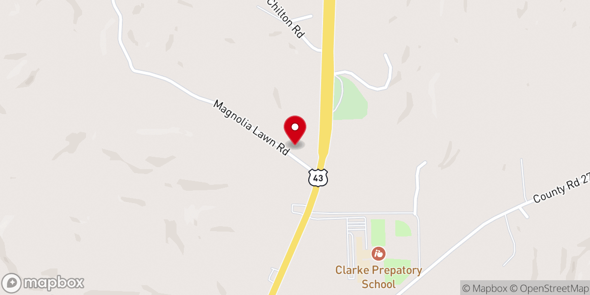 Map showing location of The Cornerstone Baptist Church