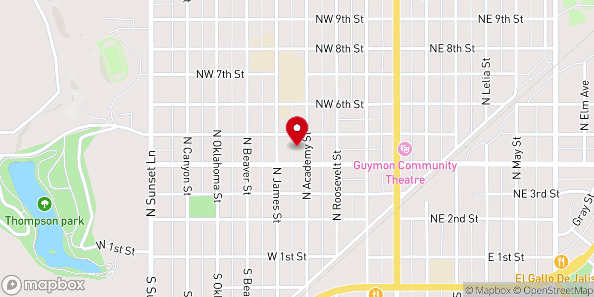 Map showing location of Church of Christ