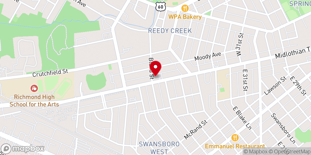 Map showing location of Morning Star Baptist Church