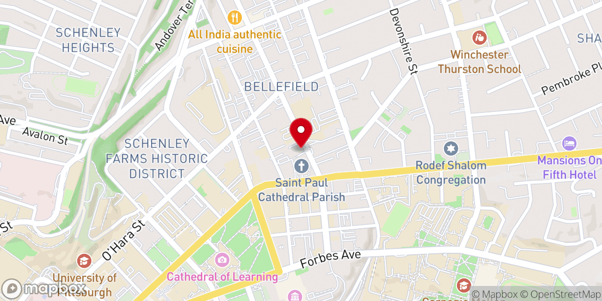 Map showing location of St. Paul Cathedral