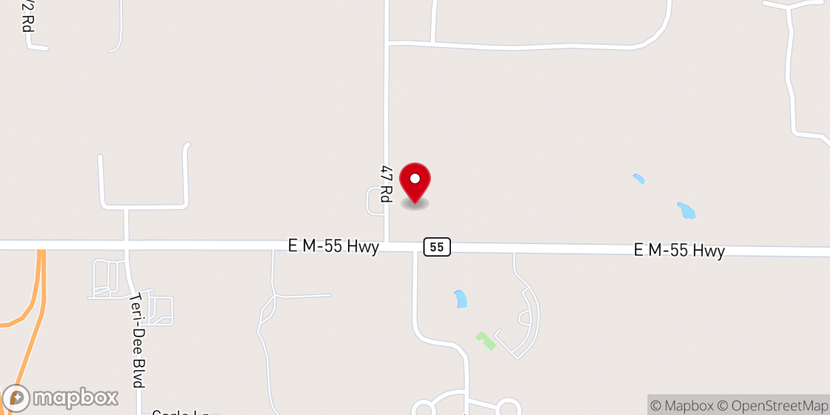 Map showing location of Evergreen Baptist Church