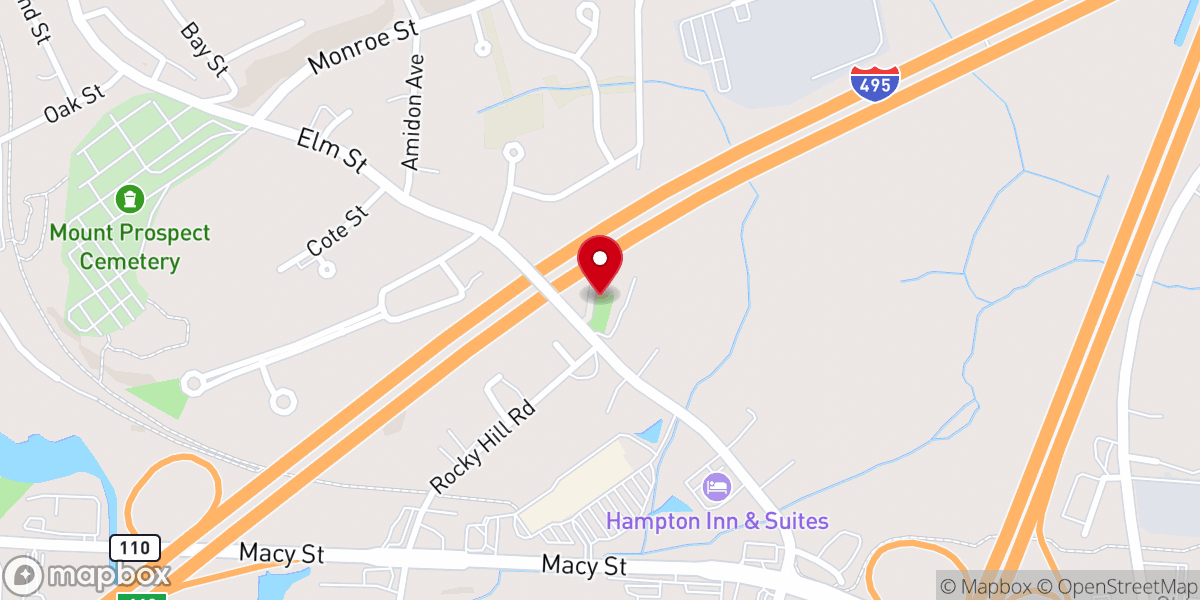 Map showing location of Rocky Hill Meeting House