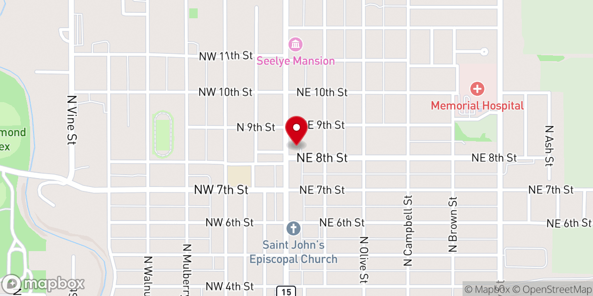 Map showing location of Grace United Church of Christ