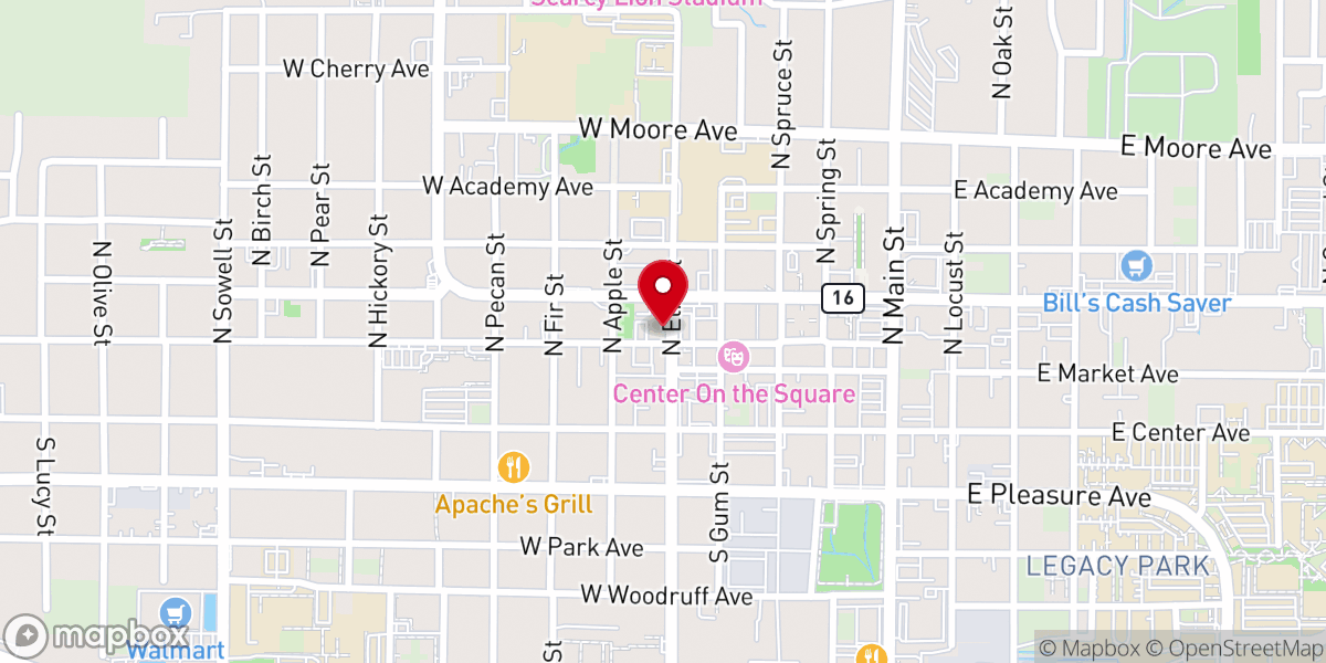 Map showing location of First Presbyterian Church of Searcy