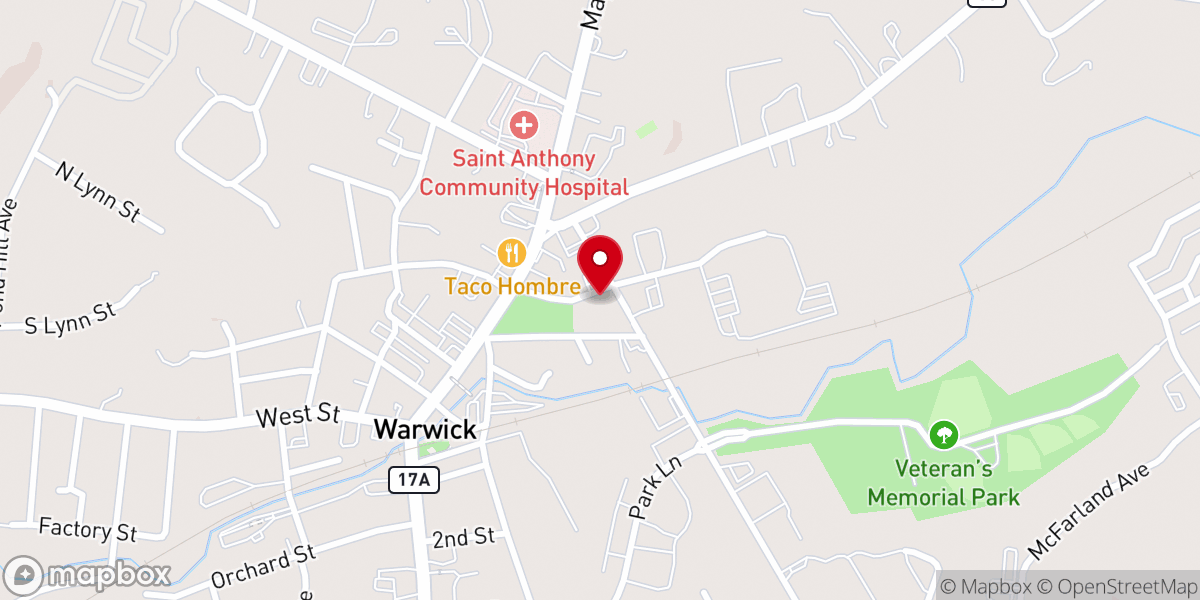 Map showing location of The Azariah Ketchum House - The Warwick Historical Society