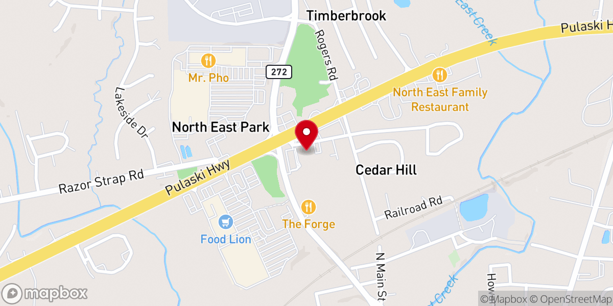 Map showing location of Bethel Lutheran Church