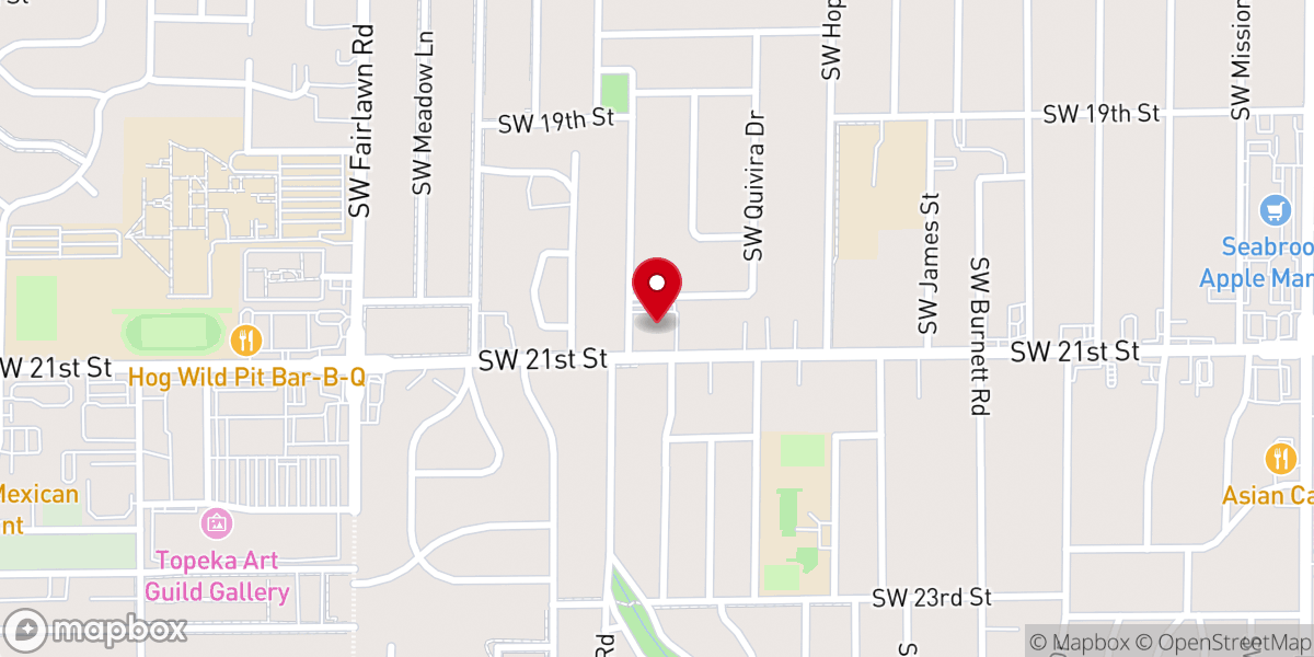 Map showing location of Trinity Presbyterian Church