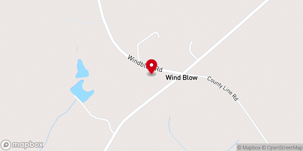 Map showing location of Piney Grove Church