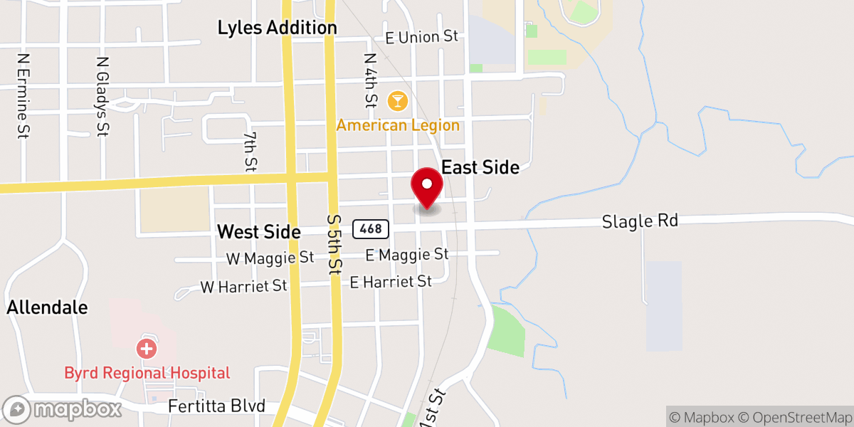 Map showing location of Vernon Parish Registrar of Voters