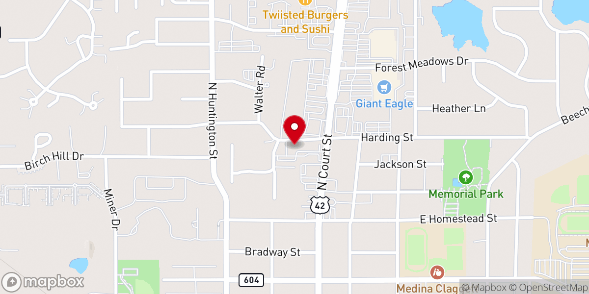 Map showing location of Community Action Wayne/Medina