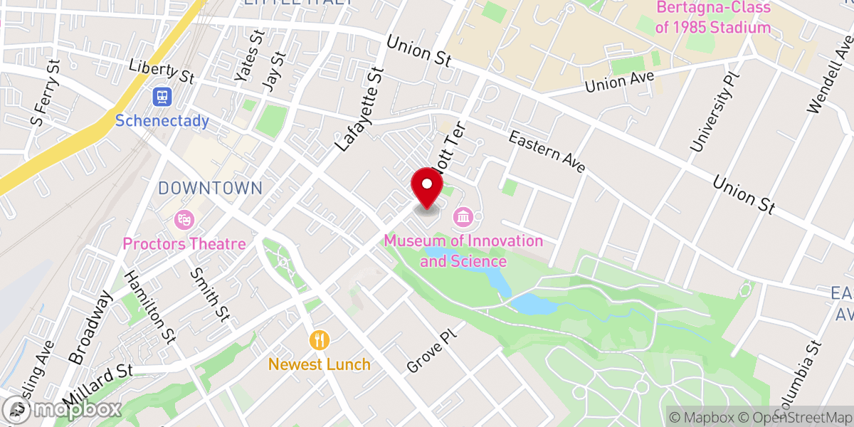 Map showing location of Zion Evangelical Lutheran Church