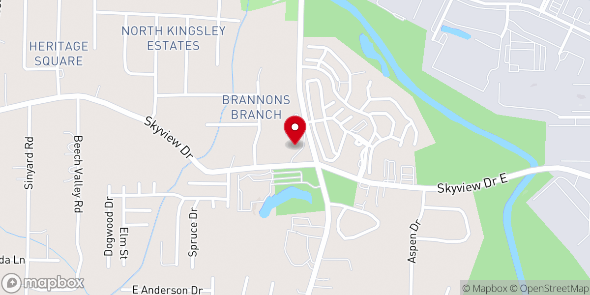 Map showing location of St John Vianney Catholic Church