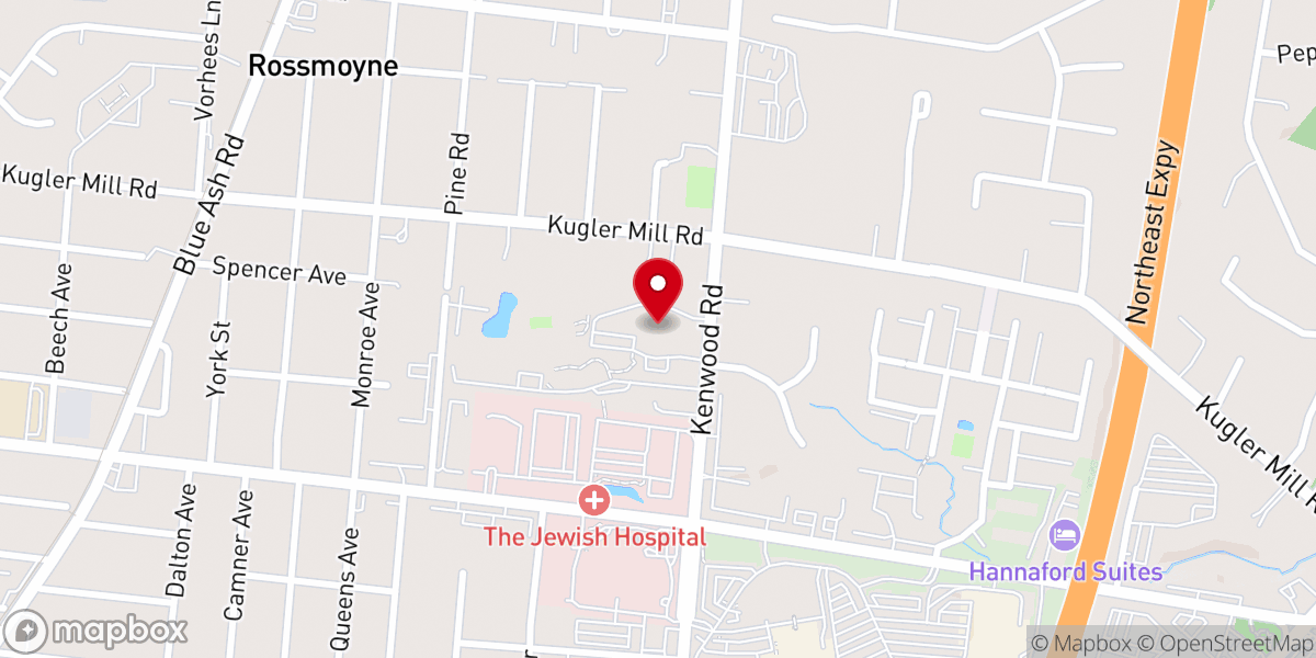 Map showing location of Kenwood Baptist Church