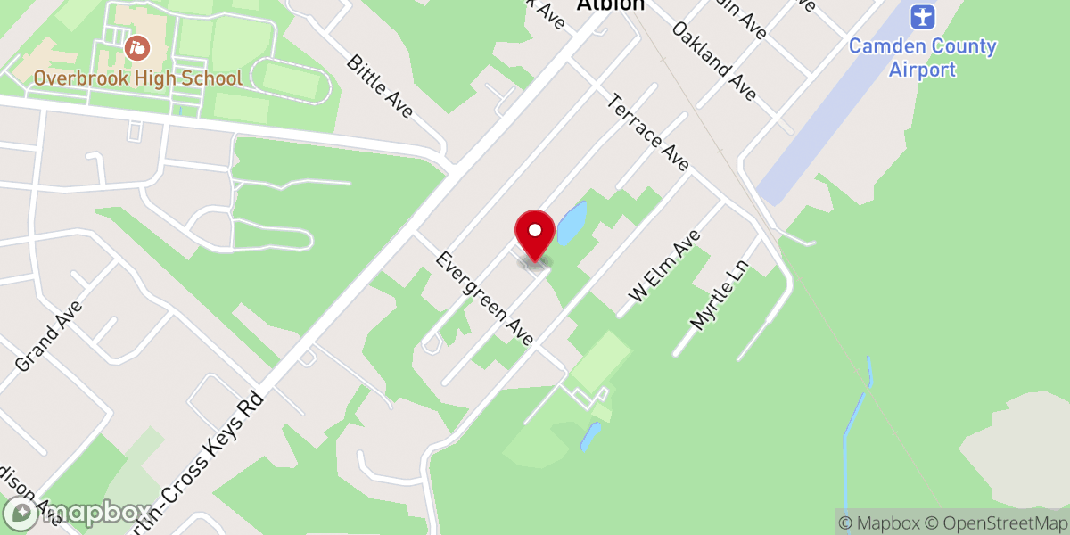 Map showing location of Christian Harvest Worship Center