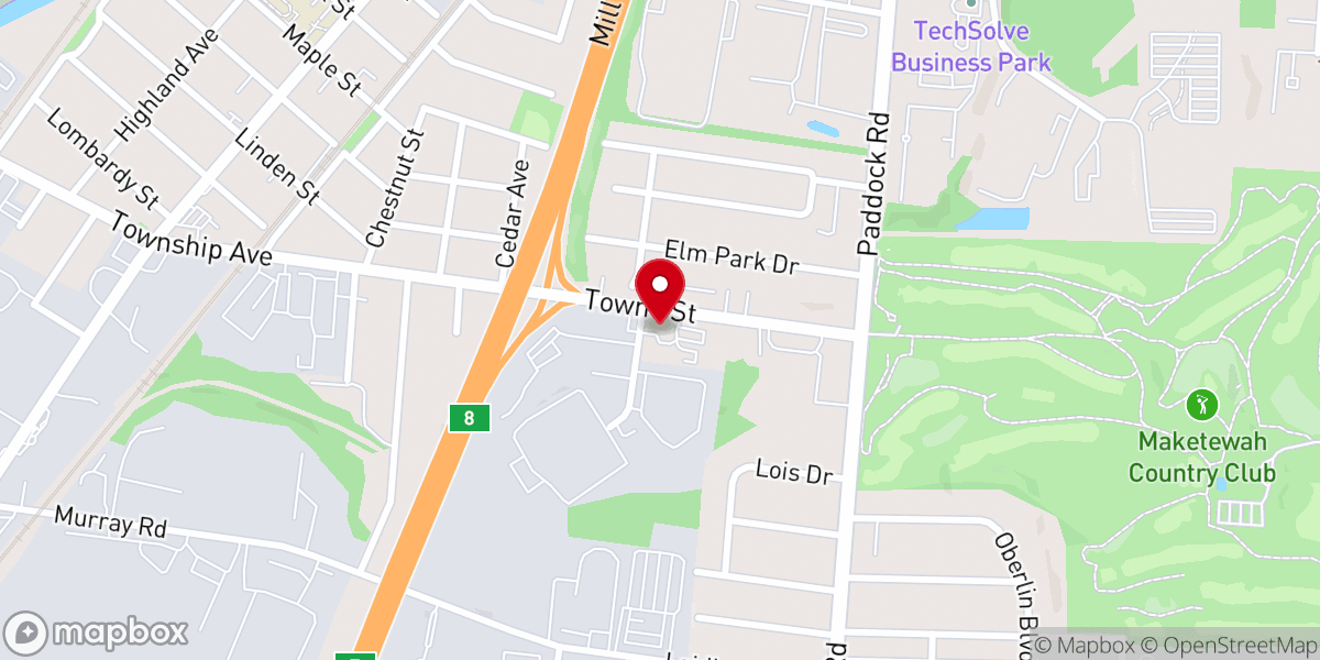 Map showing location of Towne Street Church of God