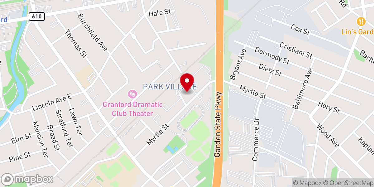 Map showing location of Cranford Family Care