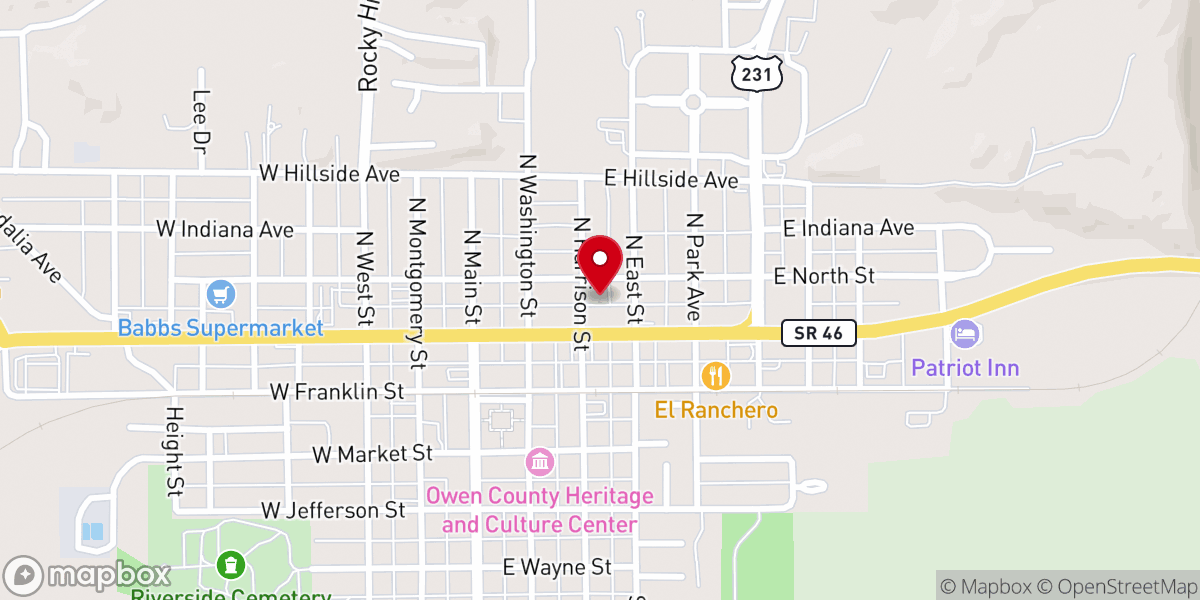Map showing location of Bridge Church of Spencer