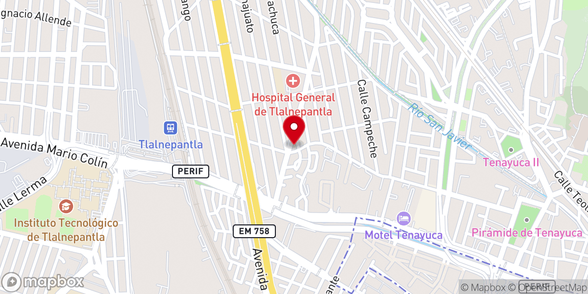 Map showing location of Parroquia de Nuestra Señora de Guadalupe