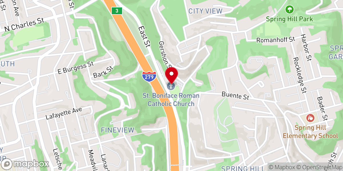 Map showing location of Christ Our Savior Parish - St. Boniface Catholic Church