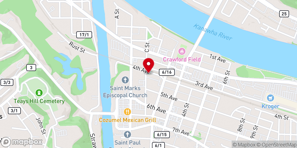 Map showing location of Holy Trinity Methodist Church