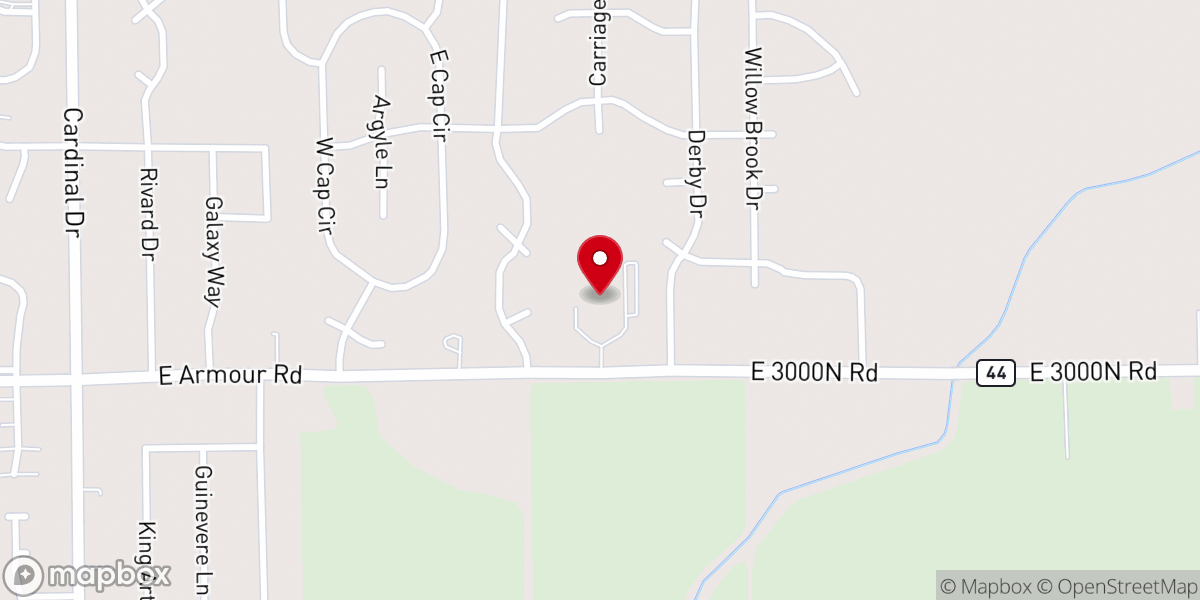 Map showing location of Calvary Bible Church