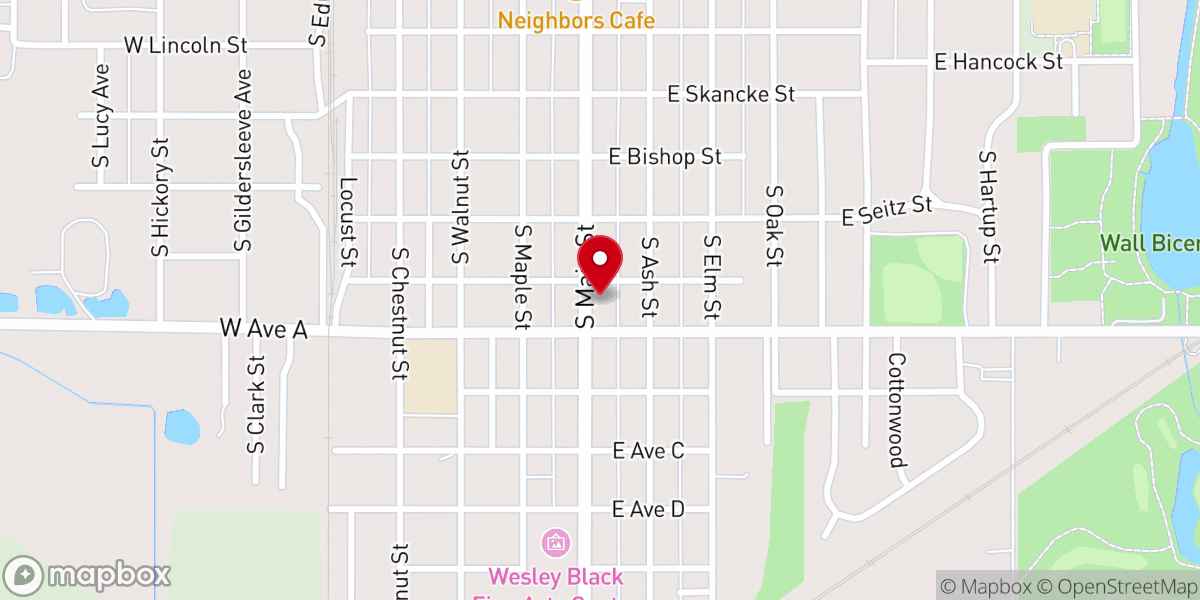Map showing location of McPherson County Food Bank