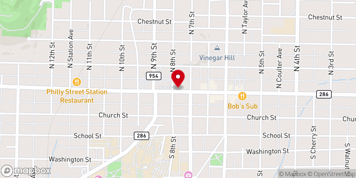 Map showing location of Philadelphia Street Playhouse