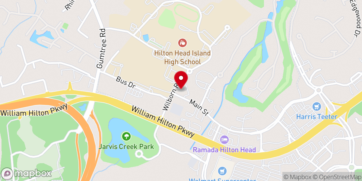 Map showing location of Island Lutheran Church