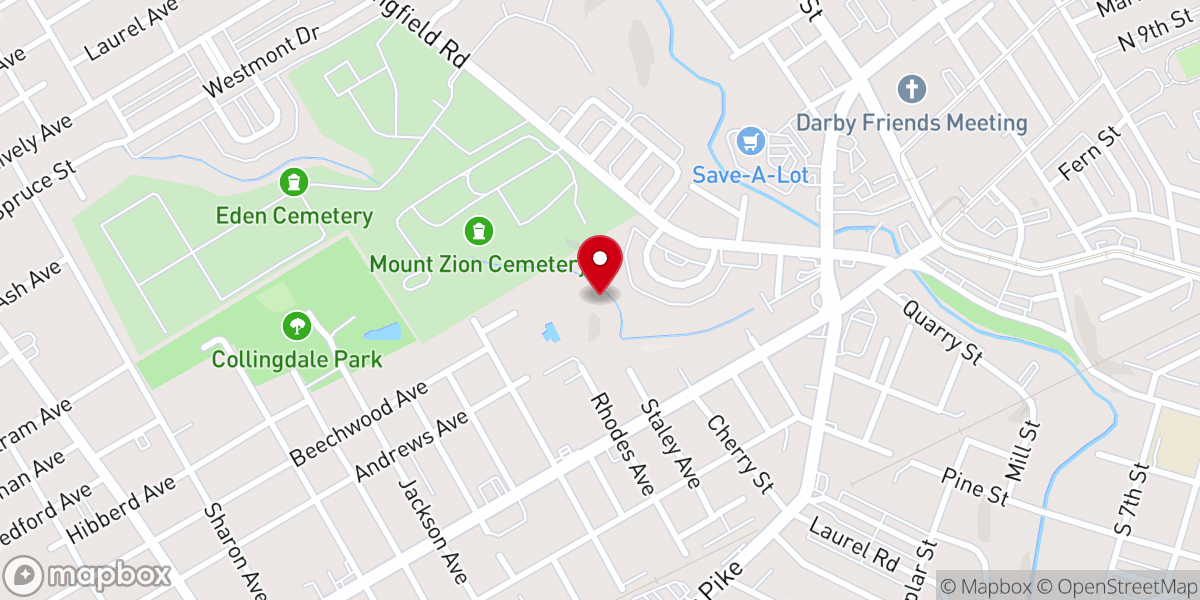 Map showing location of First Baptist Church