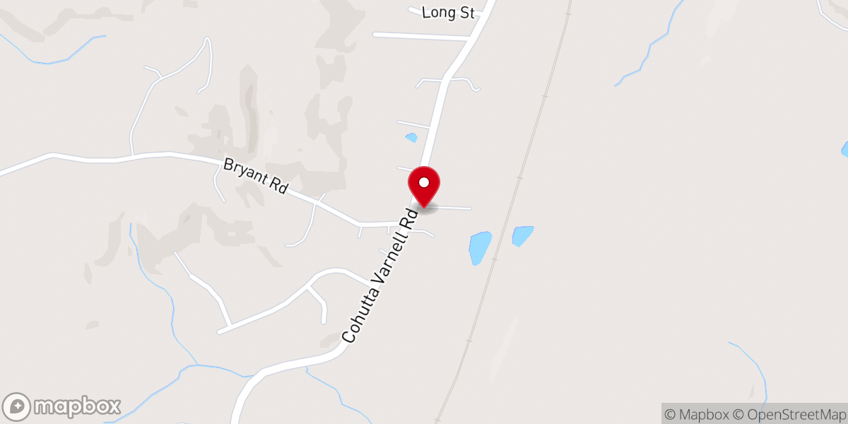 Map showing location of South Cohutta Baptist Church