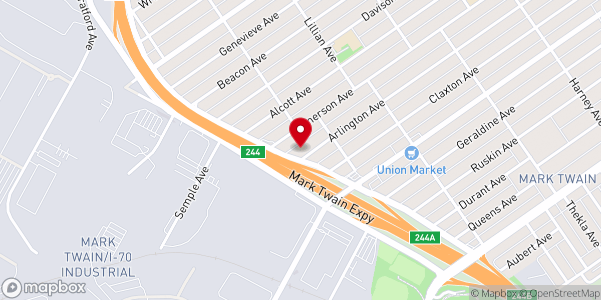 Map showing location of Prospect Hill Baptist Church