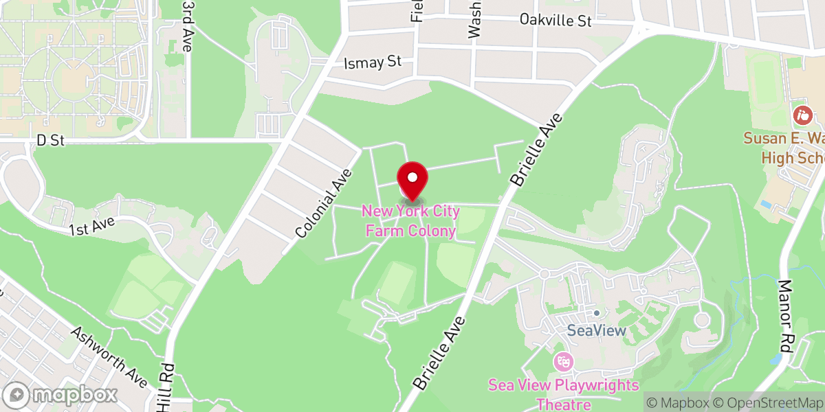 Map showing location of New York City Farm Colony