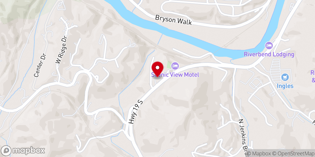 Map showing location of Bryson City Seventh Day Adventist Church