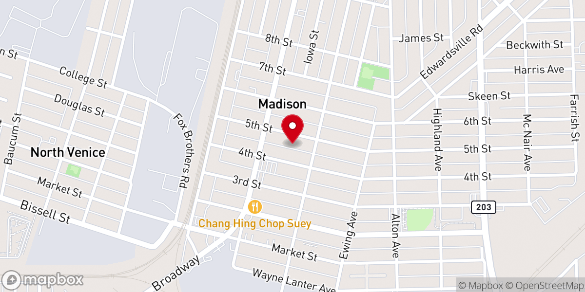 Map showing location of True Fellowship Baptist Church