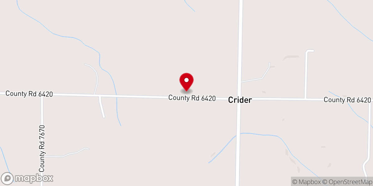 Map showing location of Crider Church of Christ