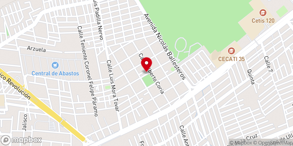 Map showing location of Parroquia del Señor del Perdón