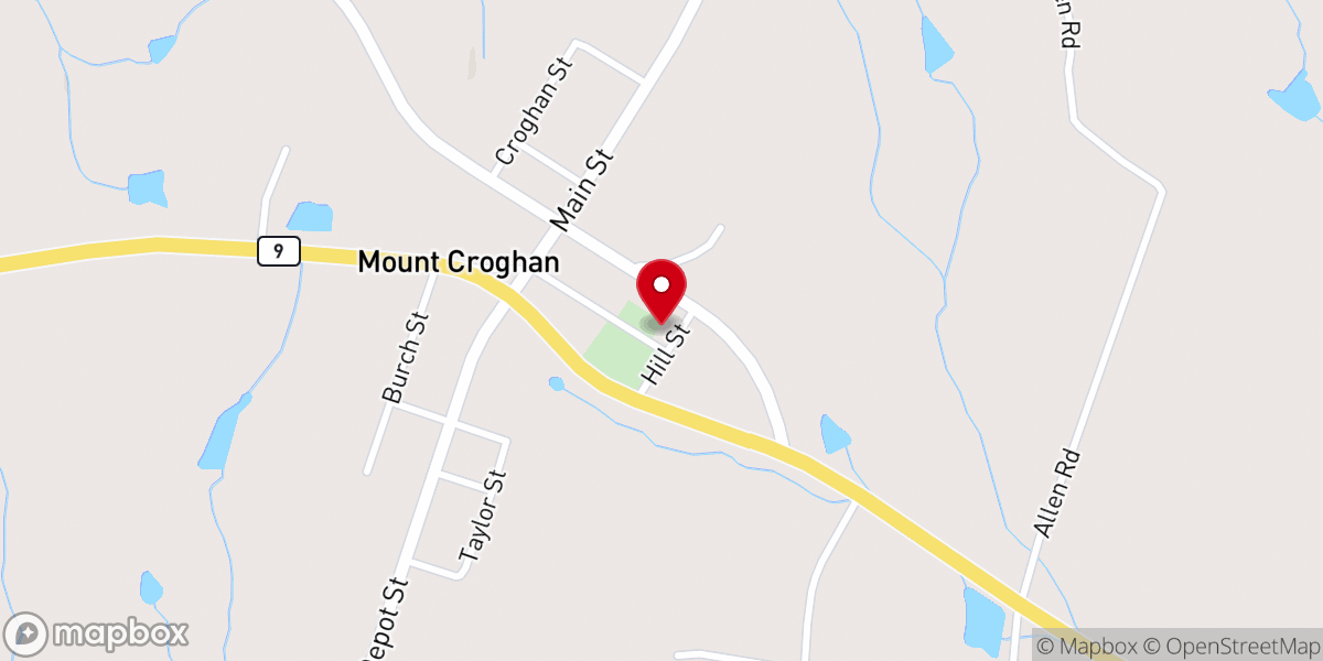 Map showing location of Mt. Croghan Methodist Church