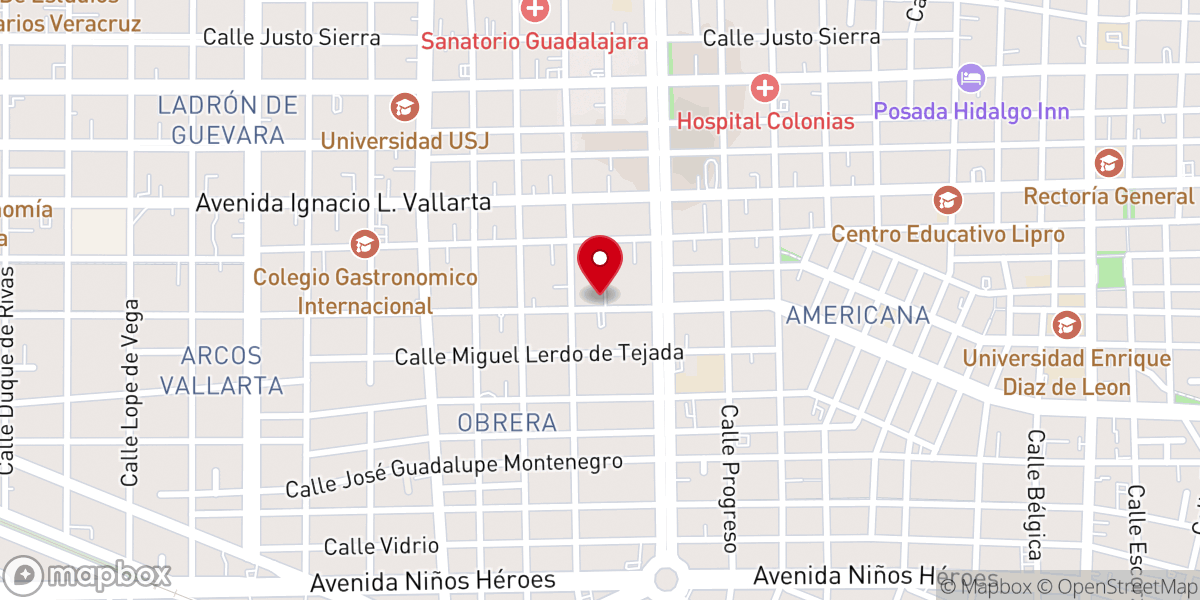 Map showing location of Parroquia de Nuestra Señora de la Paz