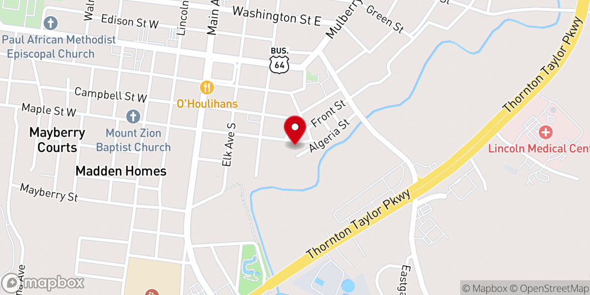 Map showing location of Calvary Christian Fellowship