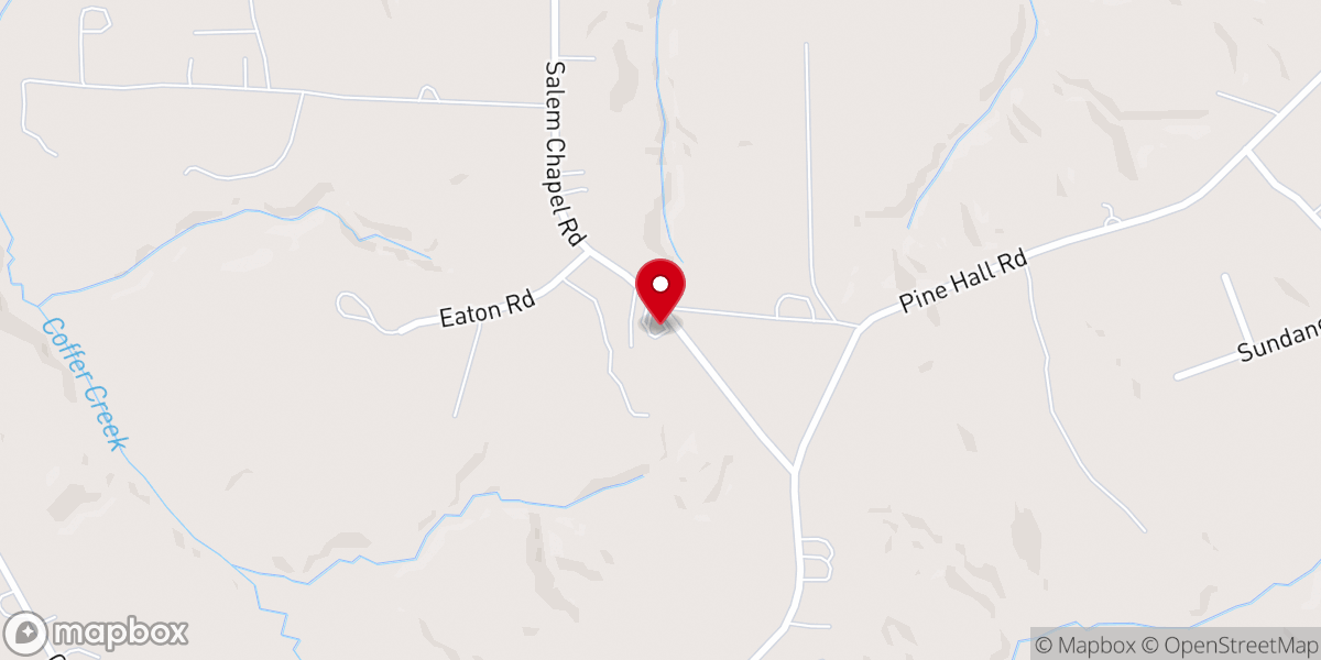 Map showing location of Green Valley Baptist Church