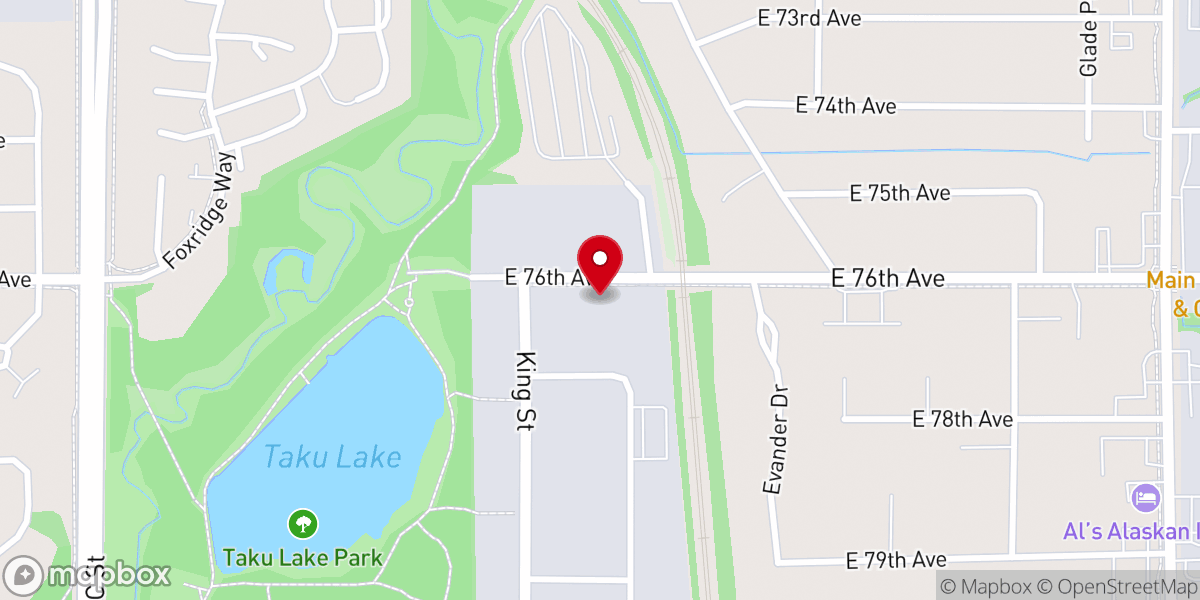 Map showing location of Great Land Christian Church